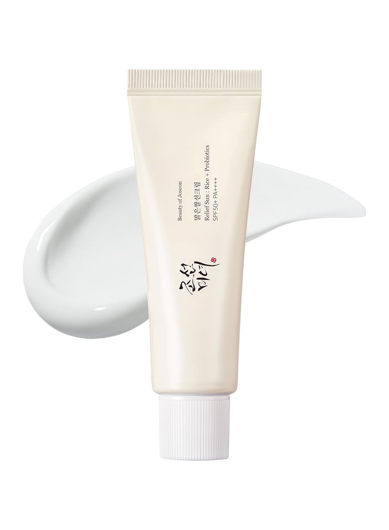 Relief Sun Rice + Probiotics Sunscreen for face moisturizing sunblock with SPF 50+ PA+